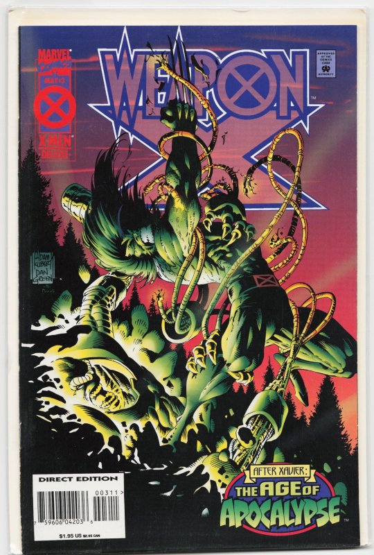 Weapon X #3 (1995), raw, ungraded comic book — front cover