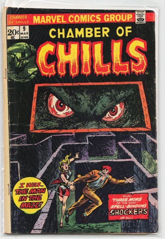 Chamber of Chills #9 (Marvel Comics, 1974), raw, ungraded comic book — front cover