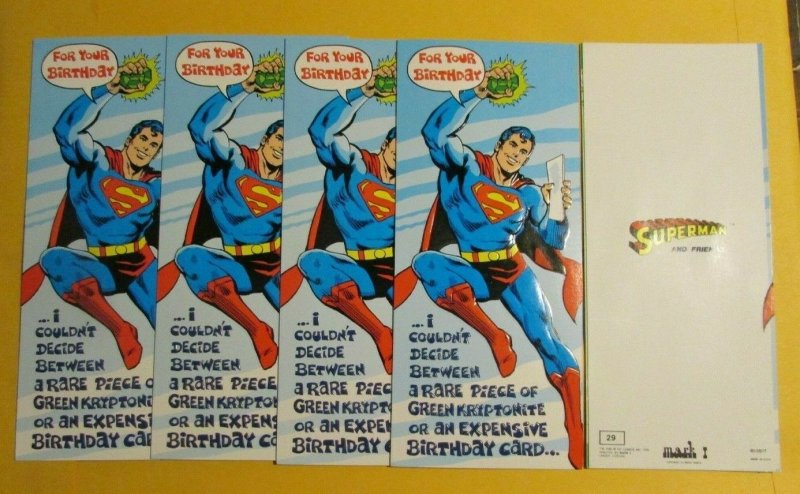 1978 Superman Mark 1 Greeting Card #29 NM 9.4 LOT of 5 Green Kryptonite (1978), raw comic book in NM 9.4 condition — front cover