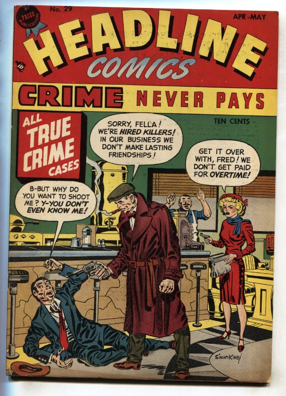 Headline Comics #29 (1948), raw comic book in FN+ condition — front cover