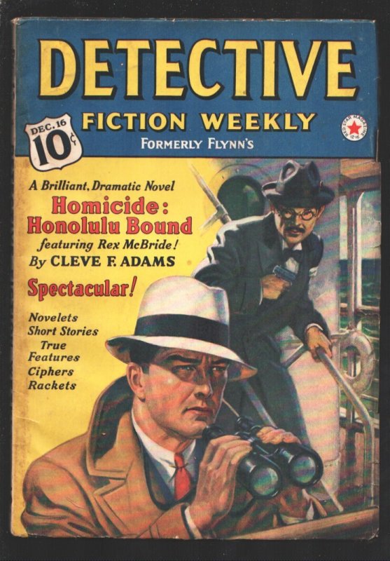 Detective Fiction Weekly12/16/1939-"Homicide-Honolulu Bound" Pt 1 of 6 by Cleve, raw, ungraded comic book — front cover