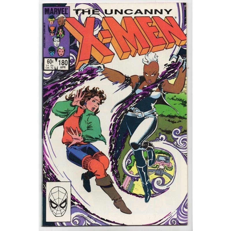 The Uncanny X-Men #180 (Marvel Comics, 1984), raw comic book in VF 8.0 condition — front cover