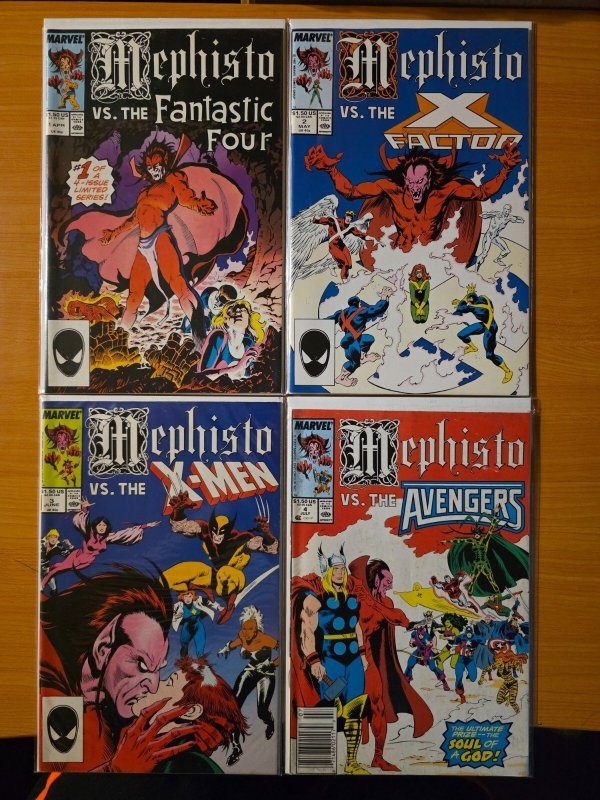 Mephisto vs 1-4 Complete Set Run! ~ Near Mint NM ~ 1987 Marvel Comics (Marvel Comics, 1987), raw comic book in NM condition — front cover
