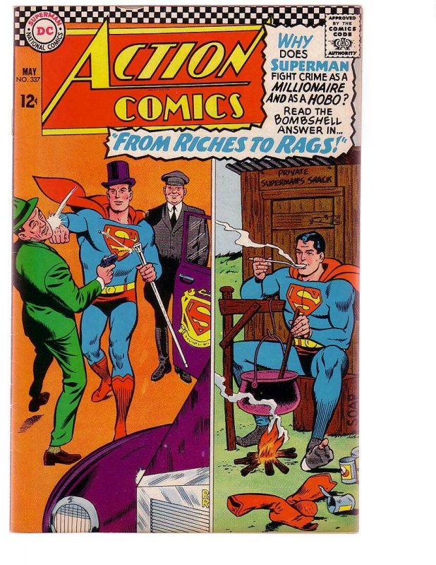 Action Comics #337 (DC Comics, 1966), raw comic book in FN/VF condition — front cover