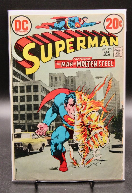 Superman #263 (DC Comics, 1973), raw, ungraded comic book — front cover