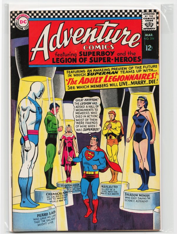 Adventure Comics #354 (DC Comics, 1967), raw, ungraded comic book — front cover