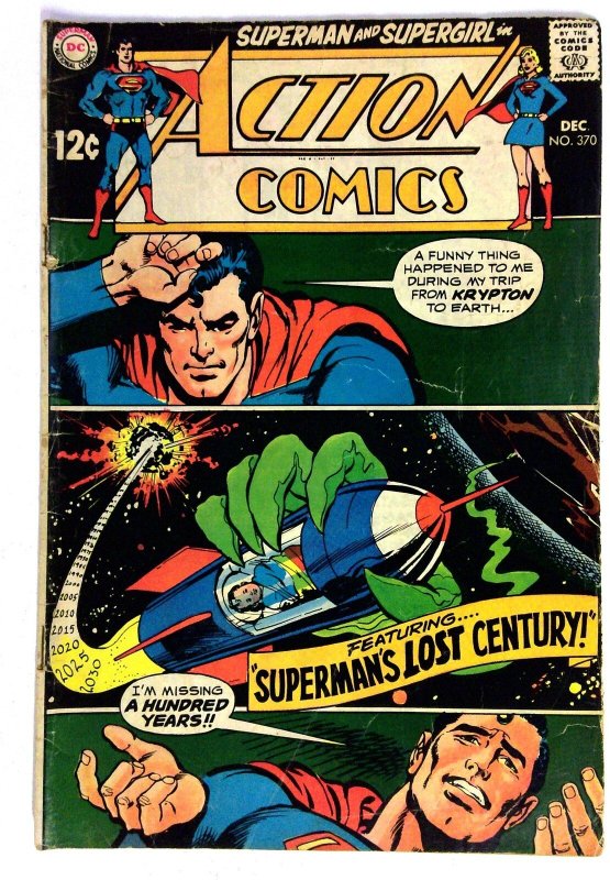 Action Comics #370 (DC Comics, 1968), raw comic book in VG condition — front cover