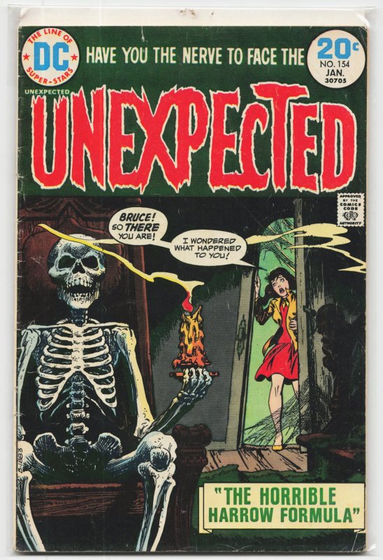 The Unexpected #154 (DC Comics, 1974), raw, ungraded comic book — front cover