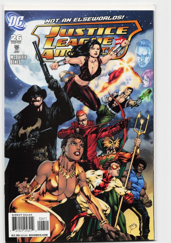 Justice League of America #26 (DC Comics, 2008), raw, ungraded comic book — front cover