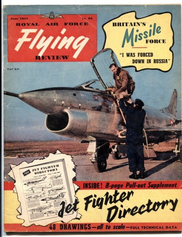 Pulp: Royal Air Force Flying Review June 1957- Jet Fighter Directory (1957), raw, ungraded comic book — front cover