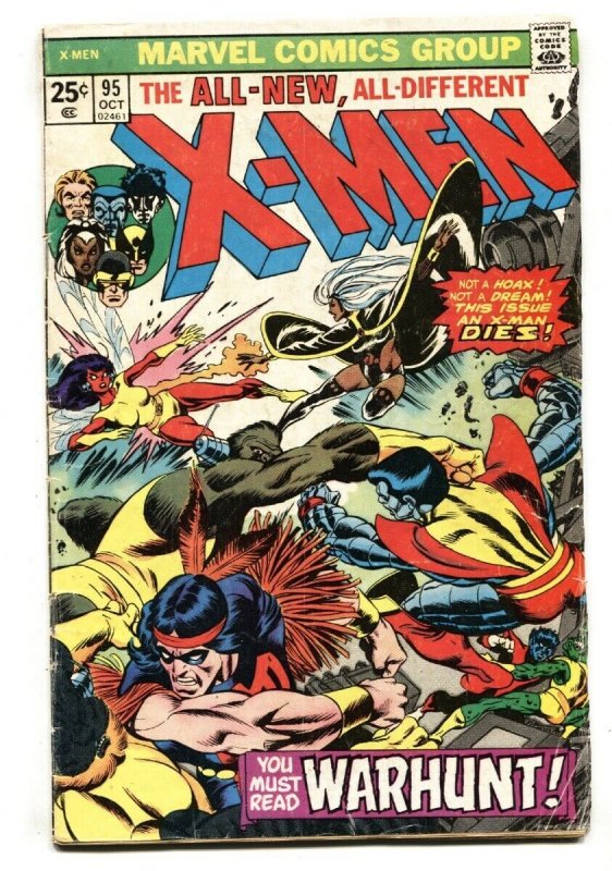 X-Men #95 (Marvel Comics, 1975), raw, ungraded comic book — front cover