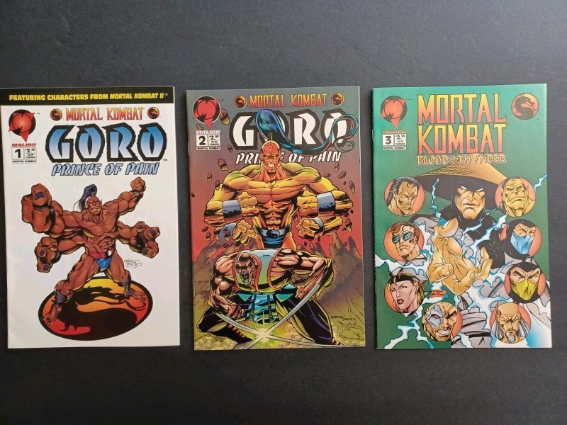 Mortal Kombat: Goro, Prince of Pain #1 2 & 3 Complete Set - Malibu - 1994 - NM (Malibu Comics, 1994), raw comic book in NM condition — front cover