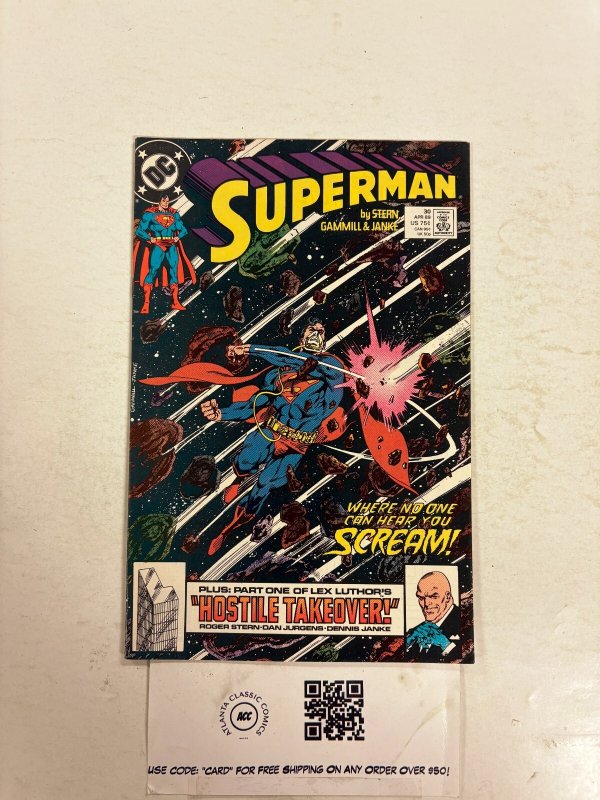 Superman #30 (DC Comics), raw comic book in VF condition — front cover