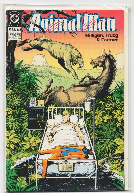 Animal Man #27 (DC Comics, 1990), raw, ungraded comic book — front cover