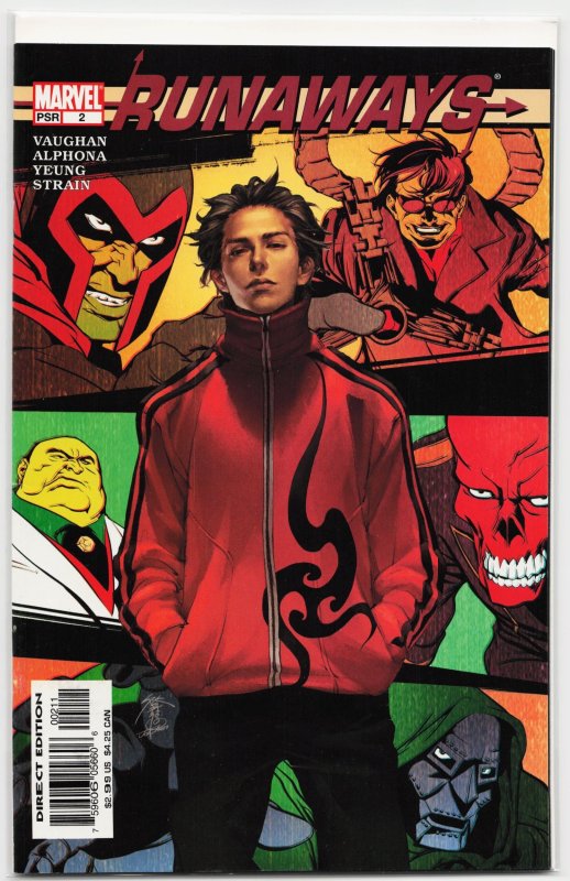 Runaways #2 (Marvel Comics, 2005), raw, ungraded comic book — front cover