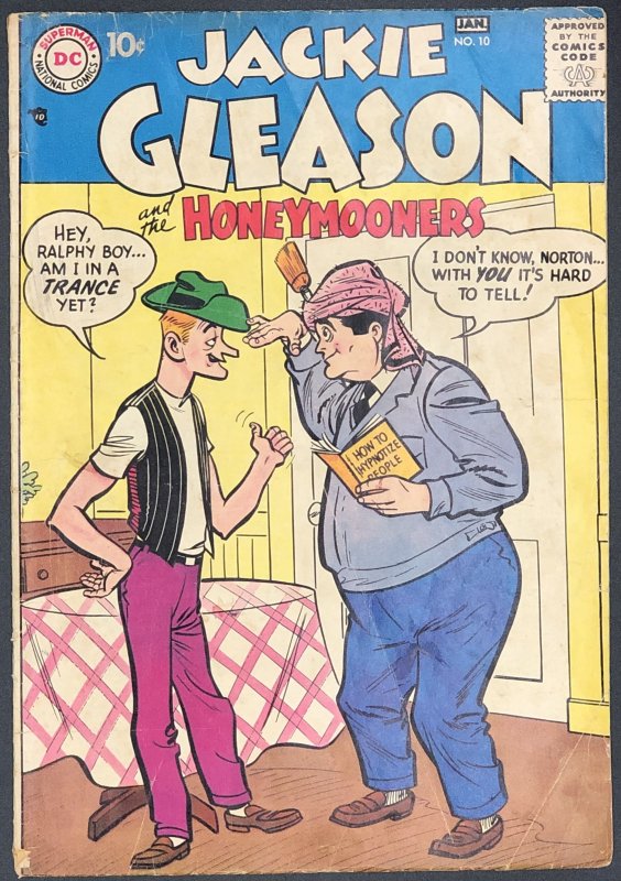 Jackie Gleason and the Honeymooners #10 (DC Comics, 1958), raw comic book in VG condition — front cover