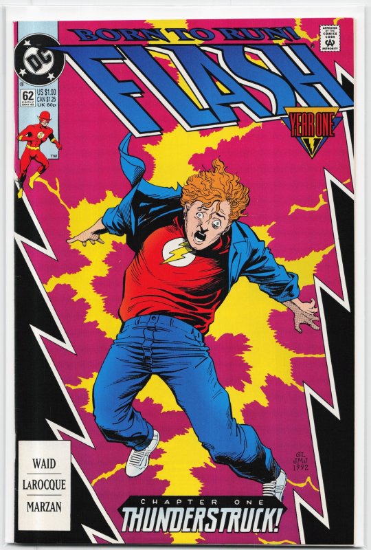 The Flash #62 (DC Comics, 1992), raw, ungraded comic book — front cover