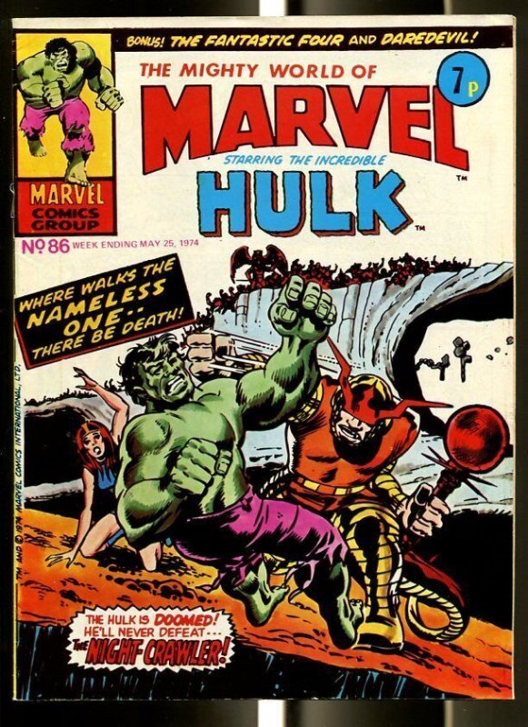 Mighty World of Marvel #86 (Marvel Comics), raw comic book in FN condition — front cover