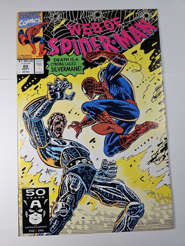 Web of Spider-Man #80 (Marvel Comics, 1991), raw comic book in VF+ condition — front cover