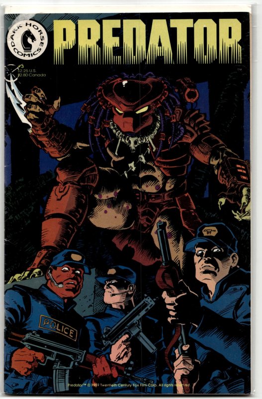 Predator #3 (Dark Horse Comics, 1989), raw, ungraded comic book — front cover