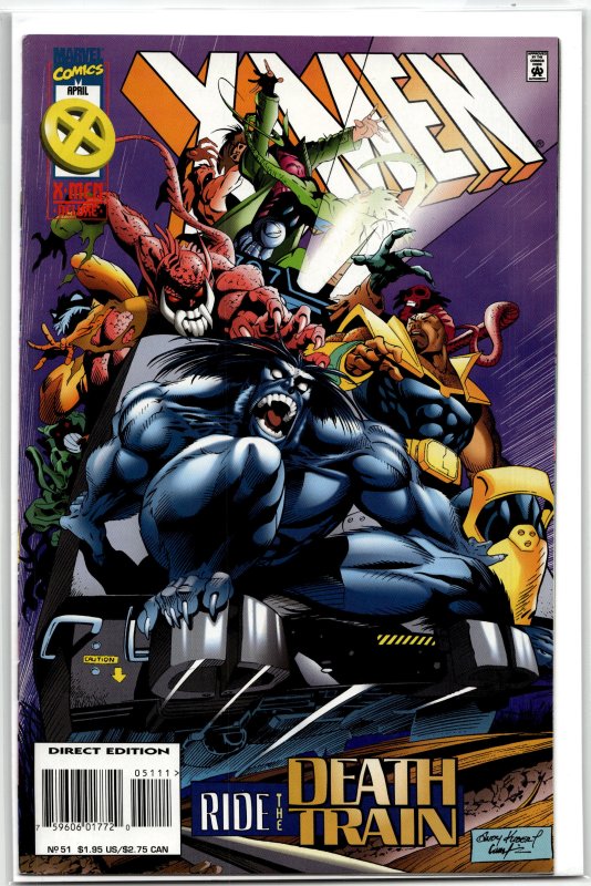 X-Men #51 (Marvel Comics, 1996), raw, ungraded comic book — front cover