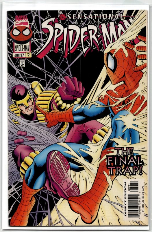 The Sensational Spider-Man #12 (Marvel Comics, 1997), raw, ungraded comic book — front cover
