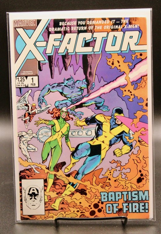 X-Factor #1 (Marvel Comics, 1986), raw comic book in VF+ condition — front cover
