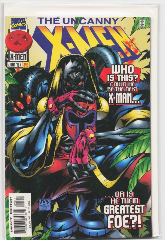 The Uncanny X-Men #345 (Marvel Comics, 1997), raw, ungraded comic book — front cover