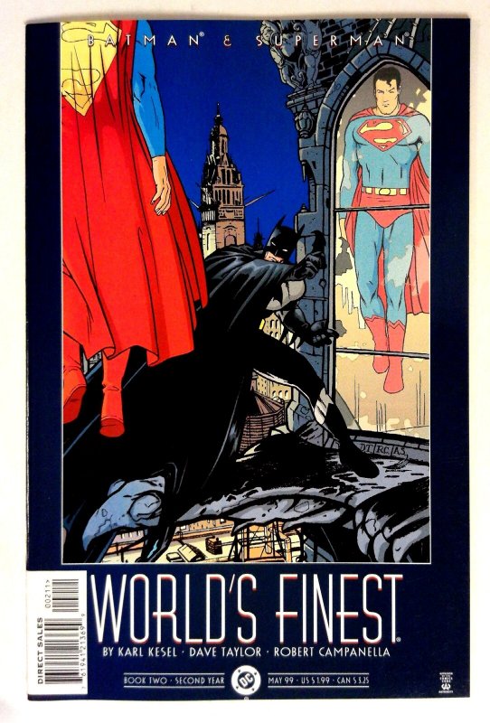 Batman and Superman World's Finest #2 (DC Comics, 1999), raw comic book in NM- condition — front cover