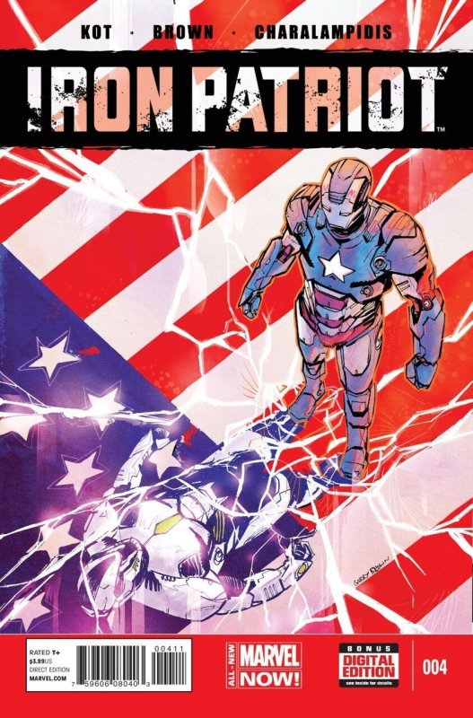 Iron Patriot #4 (2014), raw comic book in VF/NM condition — front cover