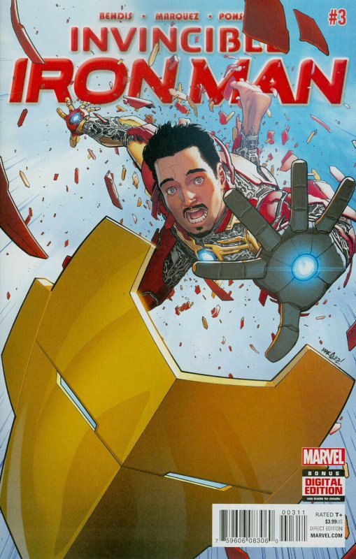 2014 Invincible Iron Man Vol 2 #3 (Marvel Comics, 2014), raw comic book in NM condition — front cover