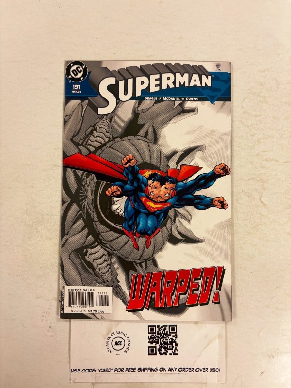 Superman #191 (DC Comics, 1966), raw comic book in NM condition — front cover