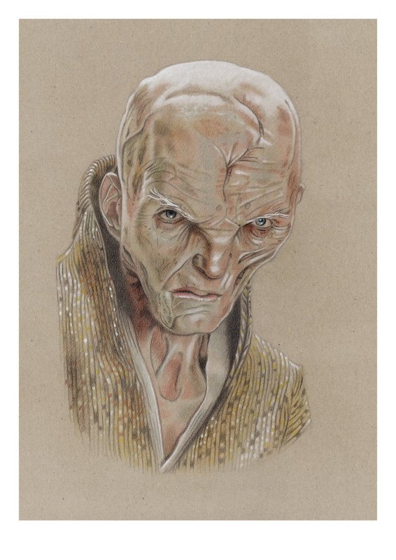 Supreme Leader Snoke, A4 Lithograph. Signed: Miguel Alfaro, raw, ungraded comic book — front cover