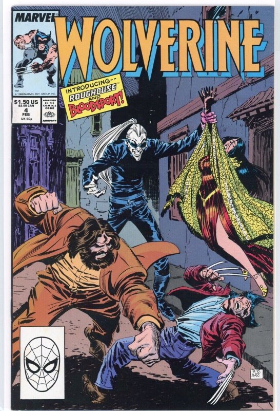 Wolverine #4 (Marvel Comics, 1989), raw comic book in VF+ 8.5 condition — front cover