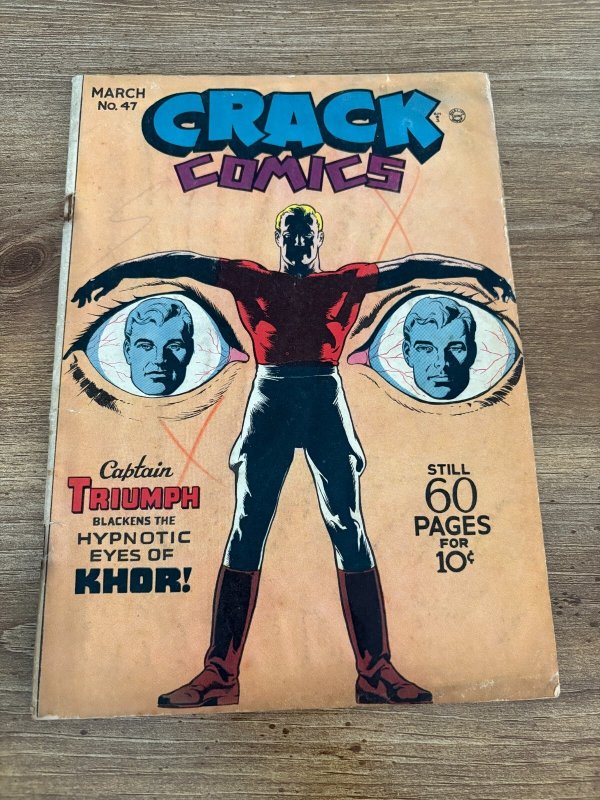 Crack Comics #47, raw comic book in VG- condition — front cover