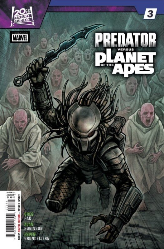 Predator vs. the Planet of the Apes #3 (Marvel Comics, 2026), raw comic book in NM condition — front cover