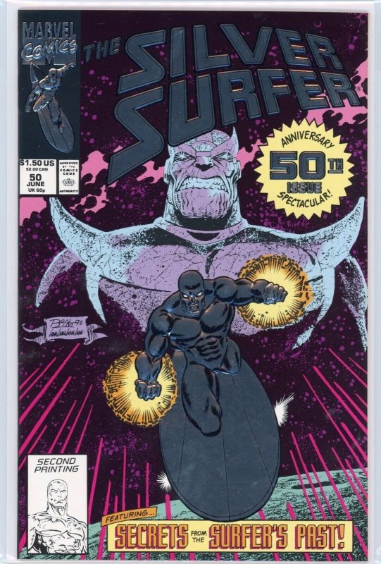 Silver Surfer #50 (Marvel Comics, 1991), raw comic book in NM 9.4 condition — front cover