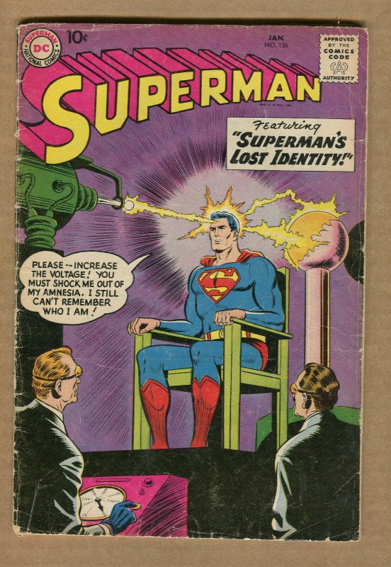 Superman #126 (DC Comics, 1959), raw comic book in 3.5 condition — front cover