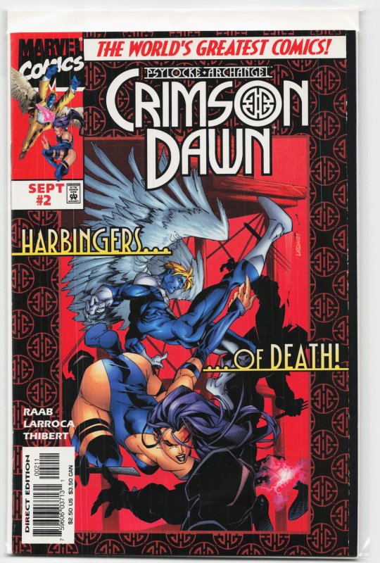 Psylocke & Archangel: Crimson Dawn #2 (Marvel Comics, 1997), raw, ungraded comic book — front cover