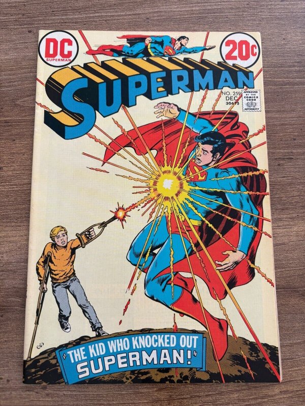 Superman #259 (DC Comics), raw comic book in VF/NM condition — front cover