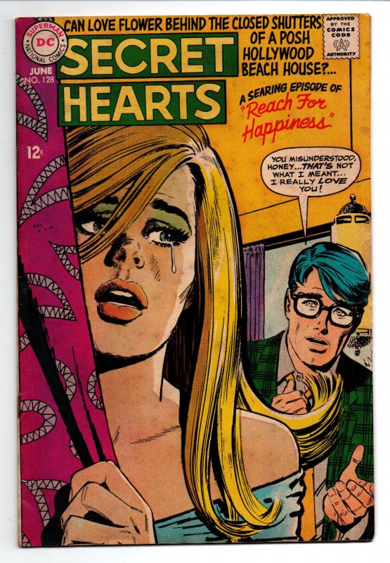 Secret Hearts #128 (DC Comics, 1968), raw comic book in VG condition — front cover
