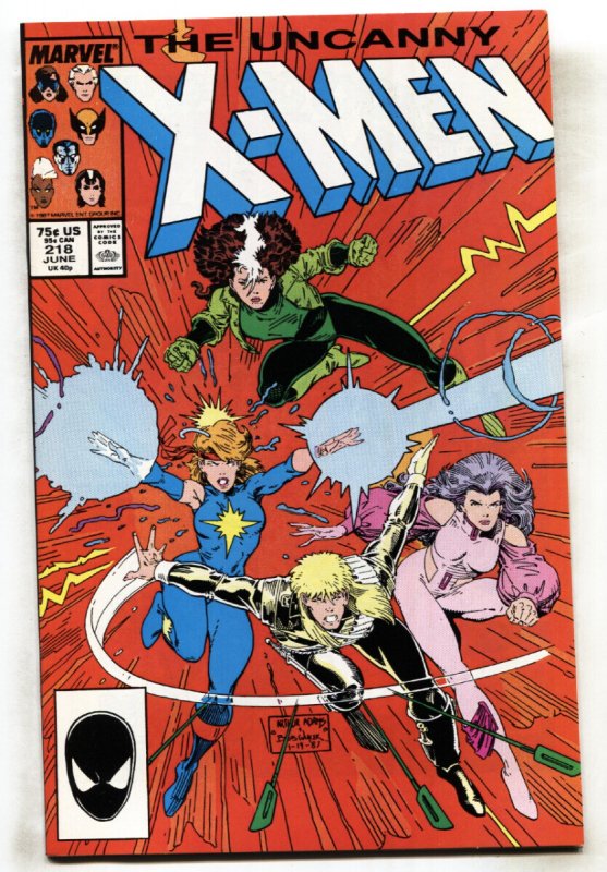 X-Men #218 (Marvel Comics, 1987), raw comic book in NM- condition — front cover