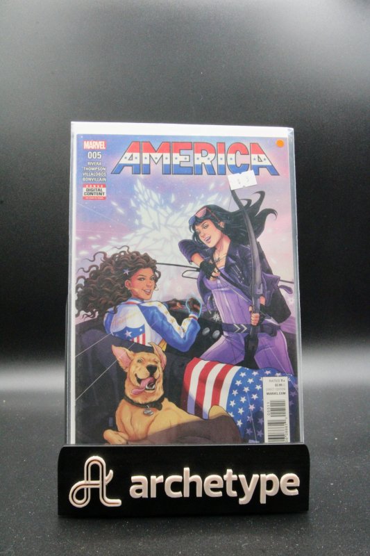 America #5 (Marvel Comics, 2017), raw comic book in NM 9.4 condition — front cover