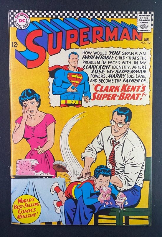 Superman #192 (DC Comics, 1939), raw comic book in GD/VG 3.0 condition — front cover