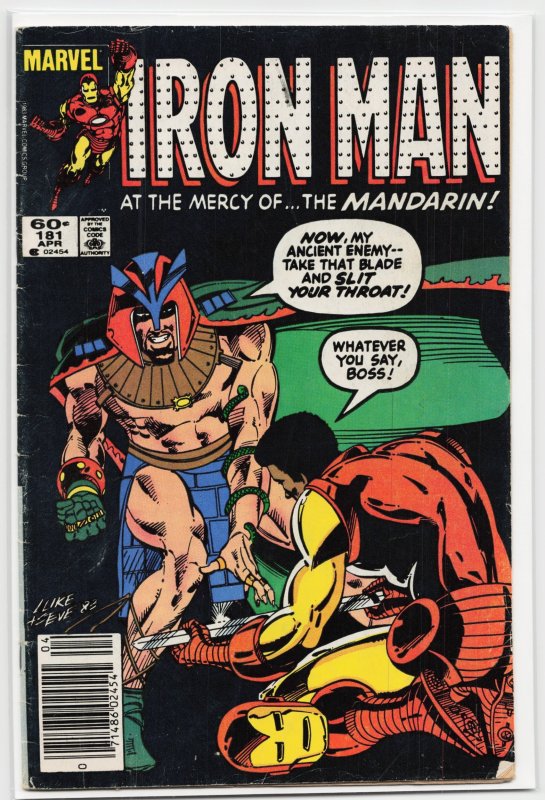 Iron Man #181 (Marvel Comics, 1984), raw, ungraded comic book — front cover