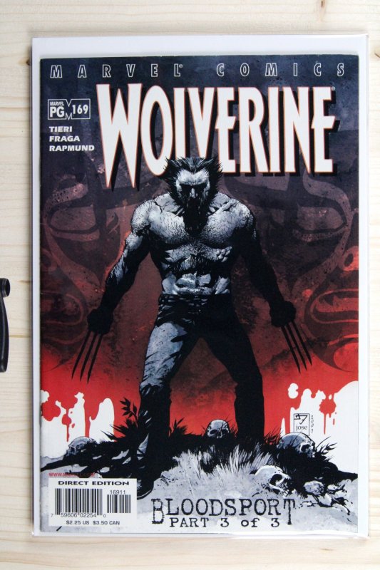 Wolverine #169 (Marvel Comics, 2001), raw comic book in NM- 9.2 condition — front cover