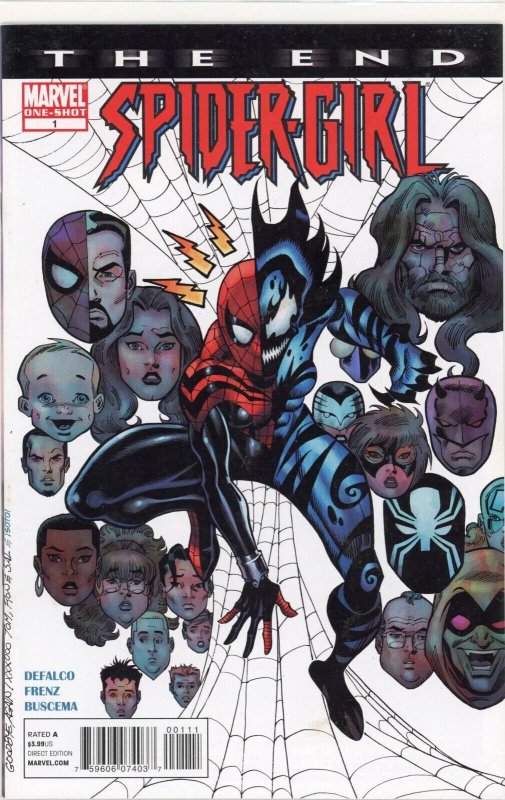 Spider-Girl: The End #1 (Marvel Comics, 2010), raw comic book in VF 8.0 condition — front cover