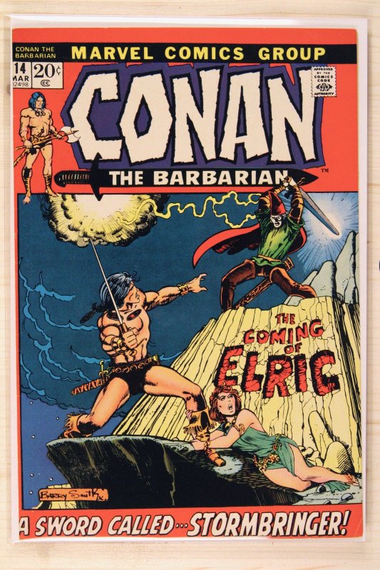 Conan the Barbarian #14 (Marvel Comics, 1972), raw comic book in VF+ 8.5 condition — front cover