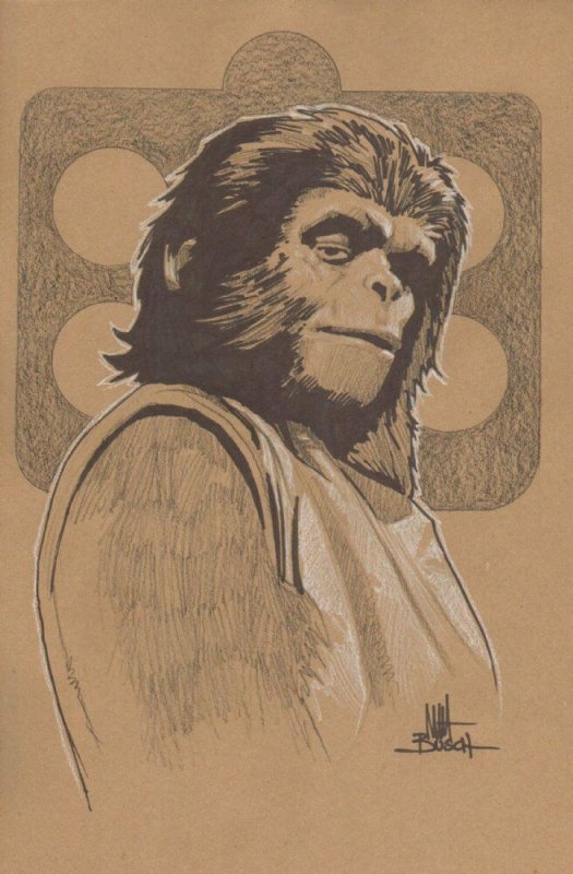 Conspiracy of the Planet of the Apes P.80 - Dr. Galen Chapter Illo by Matt Busch, raw, ungraded comic book — front cover