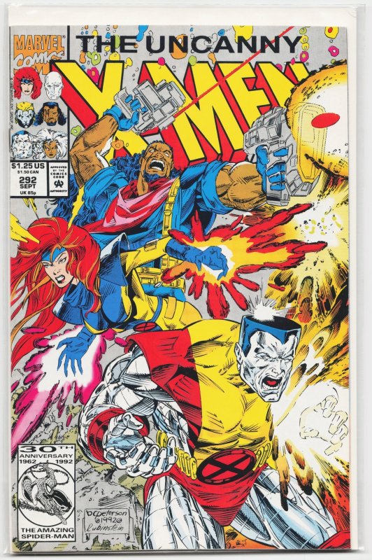 The Uncanny X-Men #292 (Marvel Comics, 1992), raw, ungraded comic book — front cover